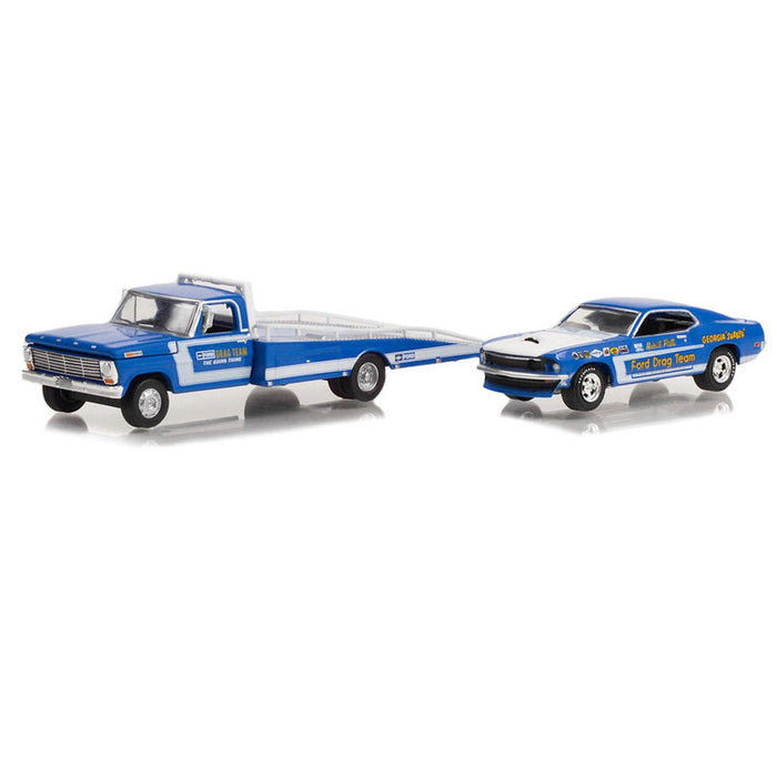 1/64 1969 Ford F-350 Ramp Truck with Mustang Drag Team, The Going Thing-HD Truck Series 24