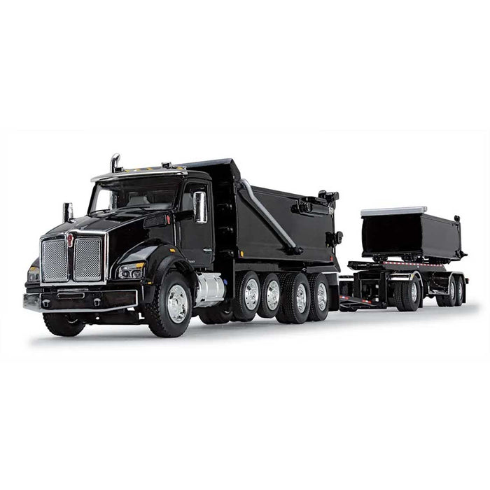 1/64 Black Kenworth T880 Rogue Dump w/ Rogue Transfer Dump Trailer, DCP by First Gear