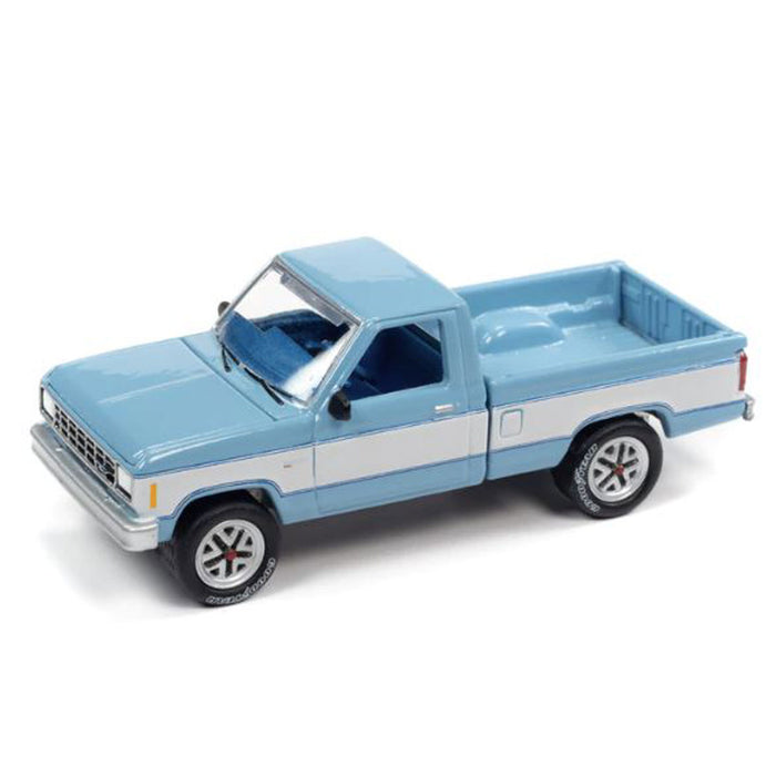 1/64 1984 Ford Ranger Light Blue with White Sides, Johnny Lightning Classic Gold 2022 Rel. 1