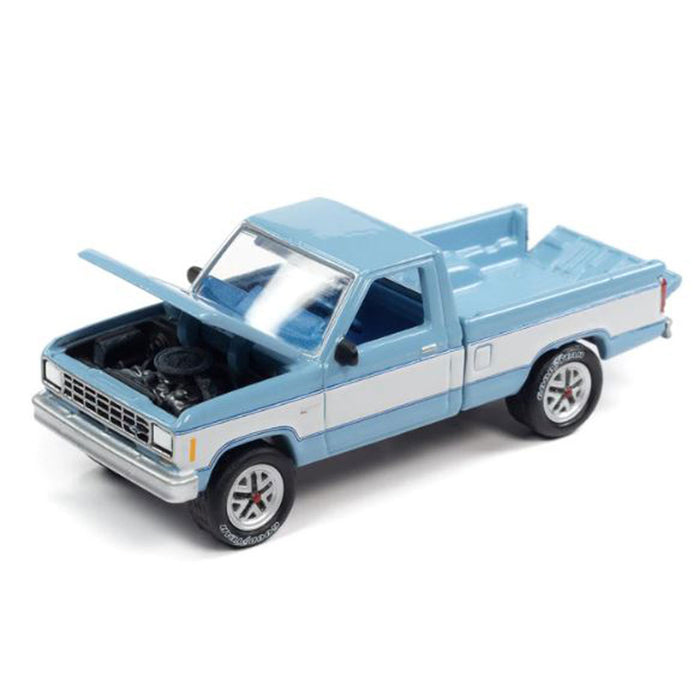 1/64 1984 Ford Ranger Light Blue with White Sides, Johnny Lightning Classic Gold 2022 Rel. 1