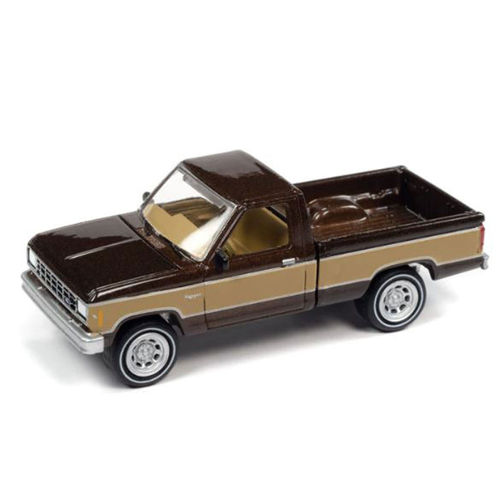 1/64 1984 Ford Ranger Walnut Metallic and Tan, Johnny Lightning Classic Gold 2022 Rel. 1