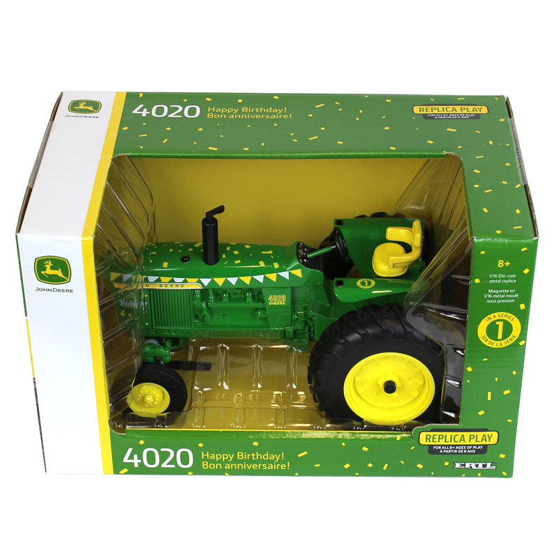 1/16 John Deere 4020 "Happy Birthday" Tractor with Wide Front by ERTL