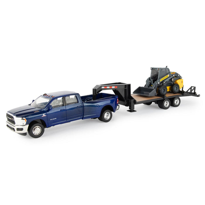 (B&D) 1/32 Ram 3500 Dually Quad Cab with Lowboy and New Holland L230 Skid Steer - Damaged Box