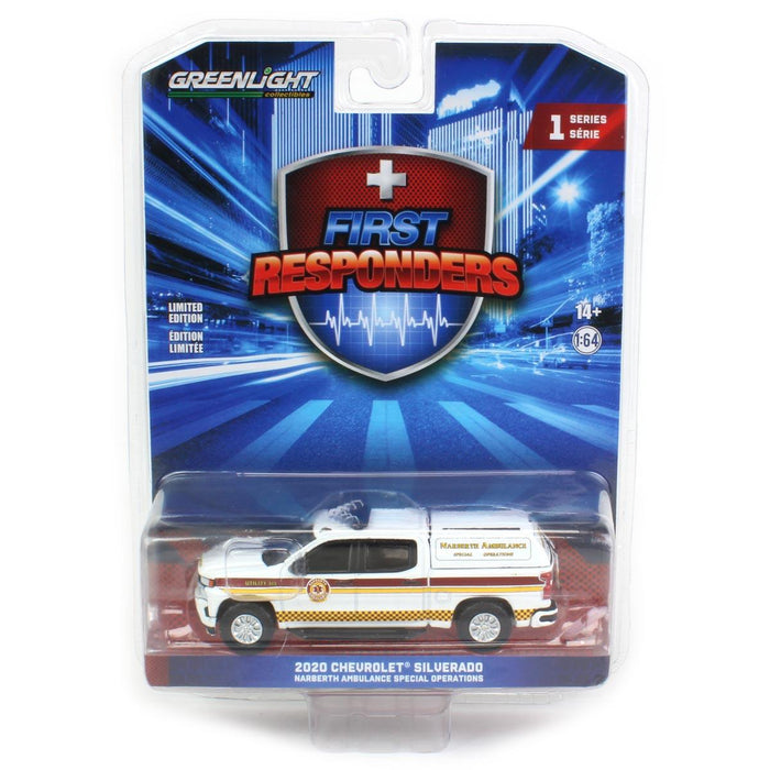 1/64 2020 Chevrolet Silverado, Narberth PA Ambulance, First Responders Series 1