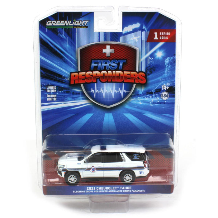 1/64 2021 Chevrolet Tahoe, Blooming Grove Ambulance, Washingtonville NY, First Responders Series 1