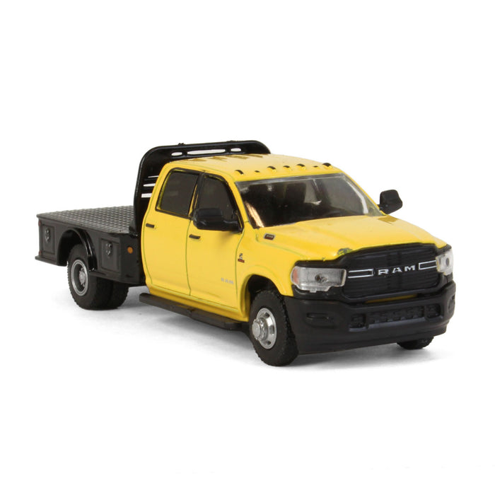1/64 2020 RAM 3500 Tradesman Dually Flatbed, Construction Yellow, Dually Drivers Series 10