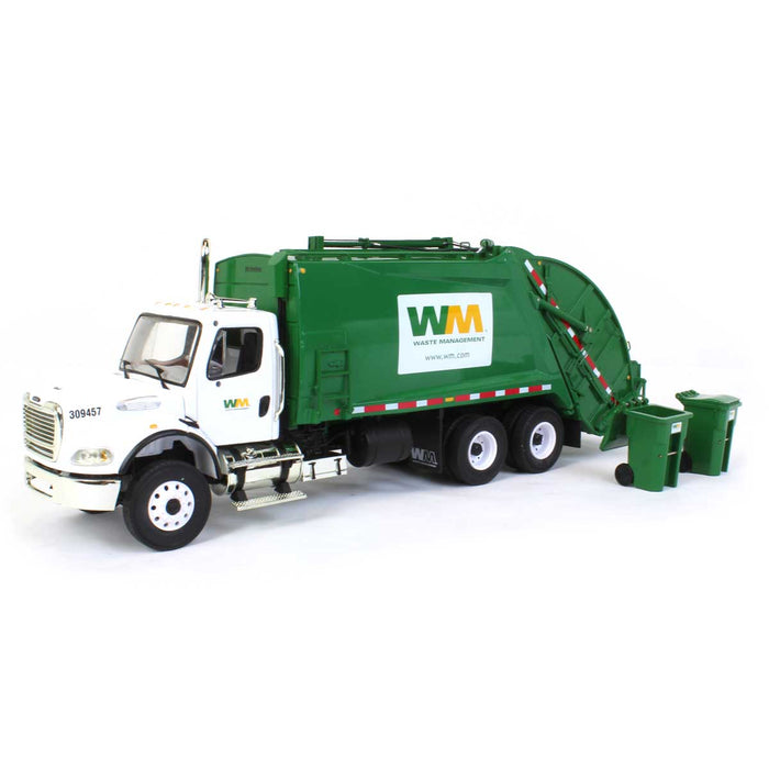 (B&D) 1/34 Waste Management - Freightliner M2 with McNeilus Rear Load Trash Truck - Includes 2 Trash Carts - Damaged Item