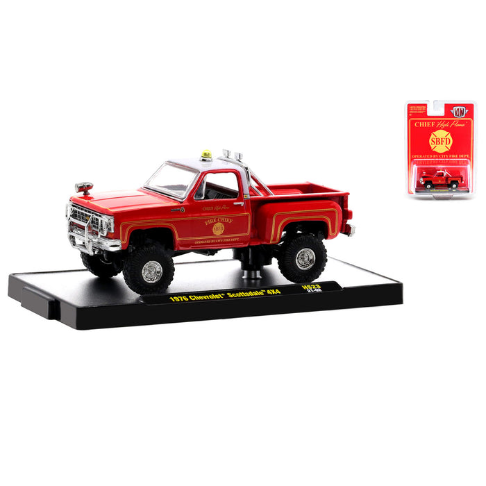 1/64 1976 Chevrolet Scottsdale 4x4 Fire Truck, M2 Machines Hobby Exclusive