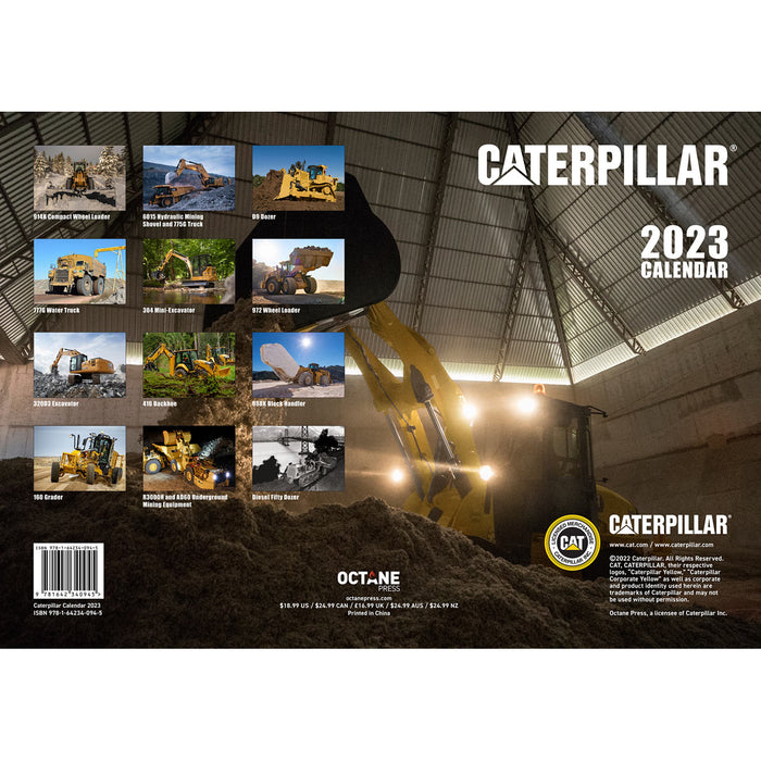 (B&D) 2023 Caterpillar 12 Month 17" x 12" Wall Calendar - Damaged Item