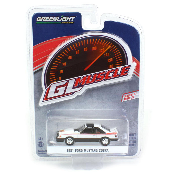 1/64 1981 Ford Mustang Cobra, Polar White, Muscle Series 27