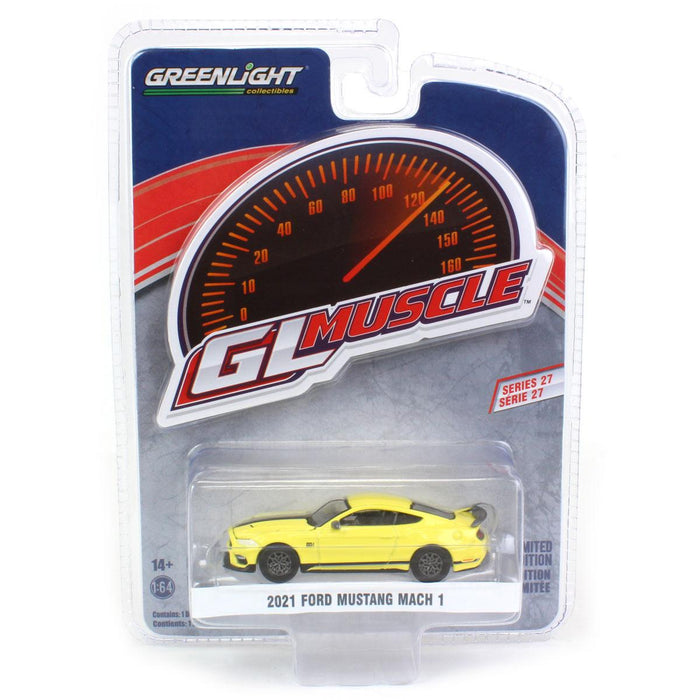 1/64 2021 Ford Mustang Mach 1, Grabber Yellow, Muscle Series 27