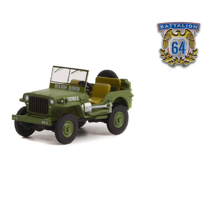 1/64 1942 Willys MB Jeep Theodore Roosevelt JRs, Utah Beach, Battalion 64 Series 2