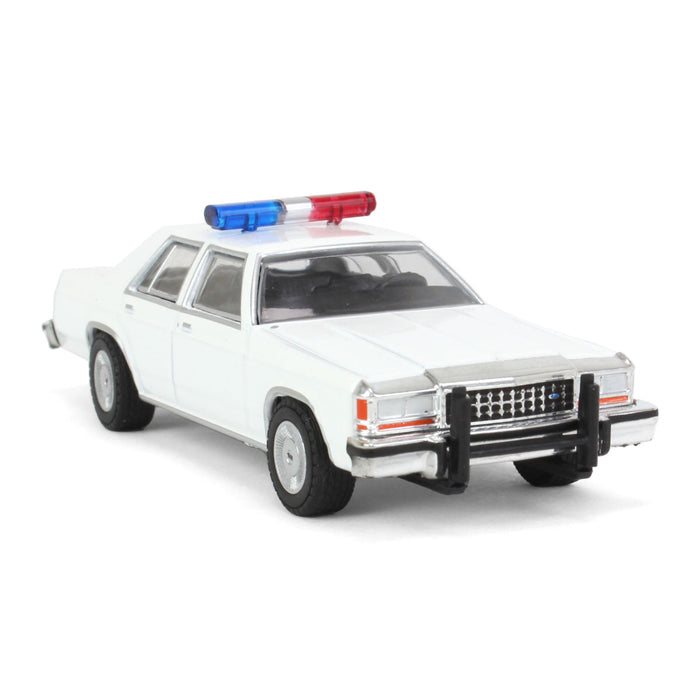 1/64 1980-91 Ford LTD Crown Victoria, Blank White with Light Bar & Grill Guard, Hot Pursuit