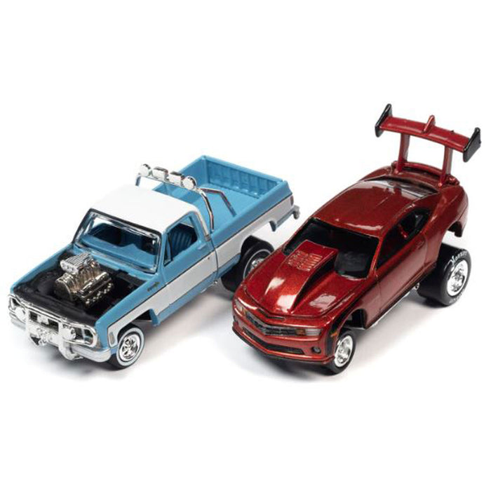 1/64 Zingers Chevrolet Twin Pack with 1973 Cheyenne & 2011 Camaro by Johnny Lightning
