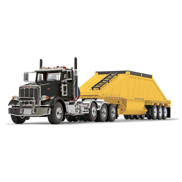 1/50 Black Peterbilt 367 Day Cab w/ Yellow Bottom Dump Trailer by First Gear