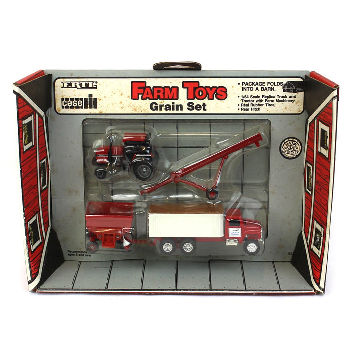 1/64 Case IH 4 Piece Grain Set with Foldout Barn