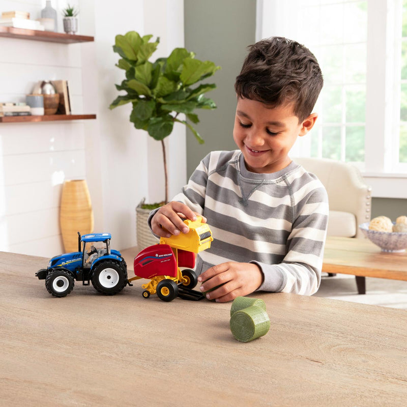 1/32 New Holland T6.180 Tractor with Roll-Belt 560 Round Baler by ERTL