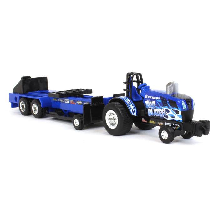 (B&D) 1/64 New Holland "Blue Blazes" Pulling Tractor with Pulling Sled - Damaged Box