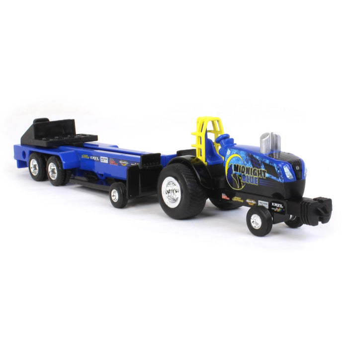 1/64 New Holland "Midnight Blue" Pulling Tractor with Pulling Sled