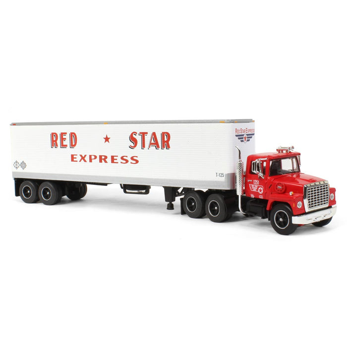 1/64 Ford LT 9000 w/ 40' Vintage Trailer, Red Star Express, DCP by First Gear Fallen Flag #43