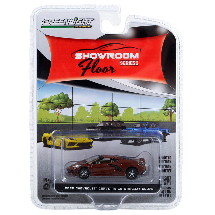 1/64 2022 Chevrolet Corvette C8 Stingray, Caffeine Metallic, Showroom Floor Series 2