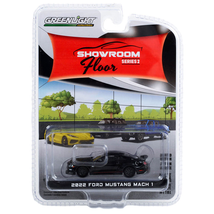 1/64 2022 Ford Mustang Mach 1, Shadow Black, Showroom Floor Series 2
