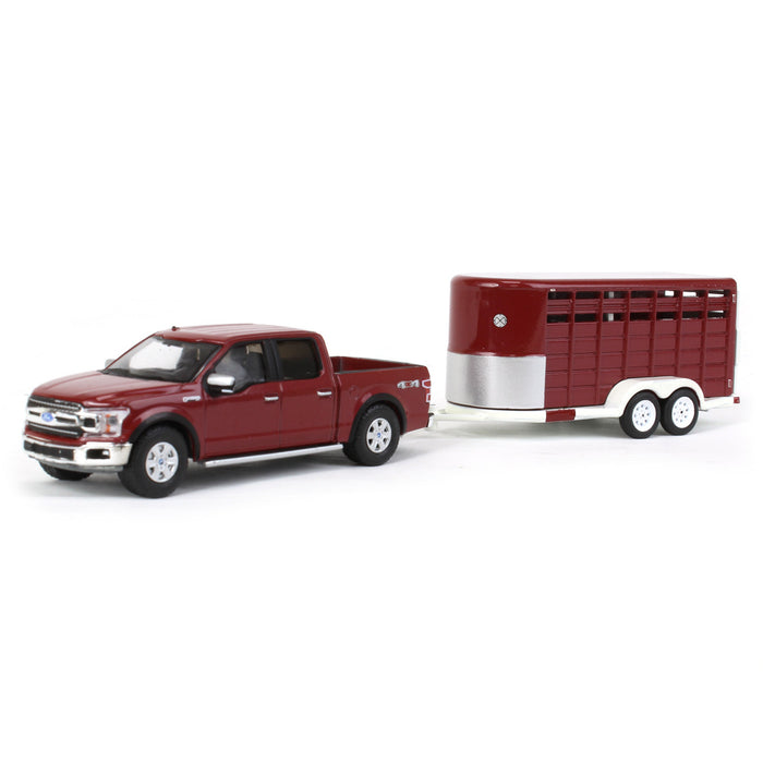 1/64 2019 Ford F-150 XLT with Livestock Trailer, Hitch & Tow Series 27