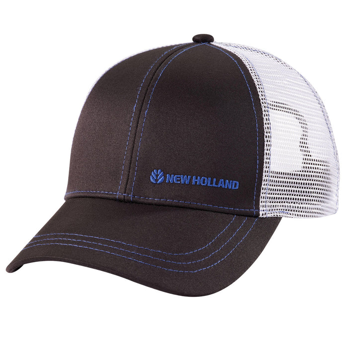 New Holland Black Cap with White Mesh Back