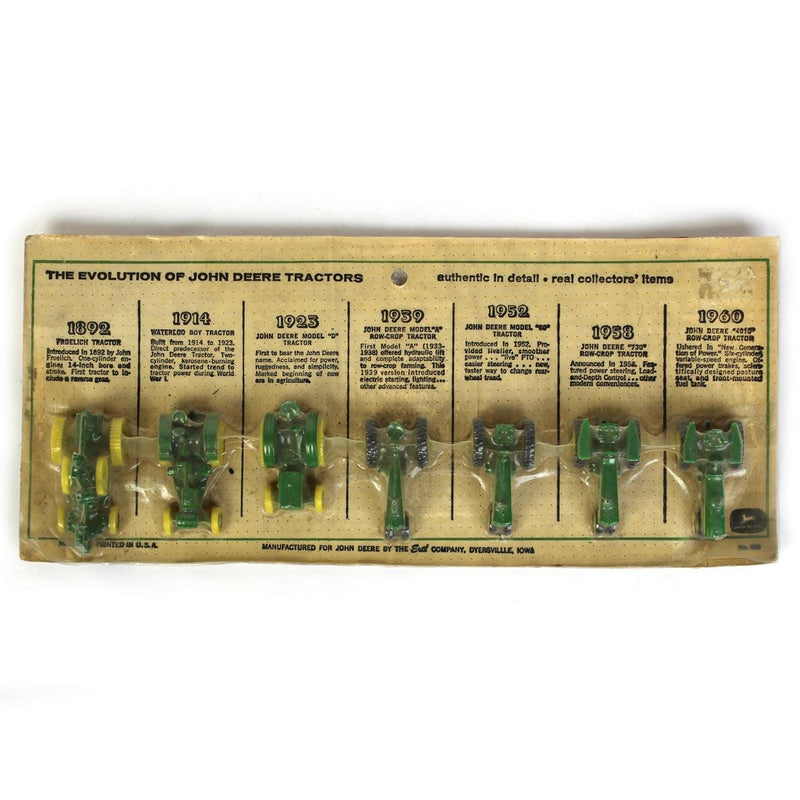 1/64 The Evolution of John Deere Tractors, 7 Piece Tractor Set in Shrink Wrap Pack, by ERTL