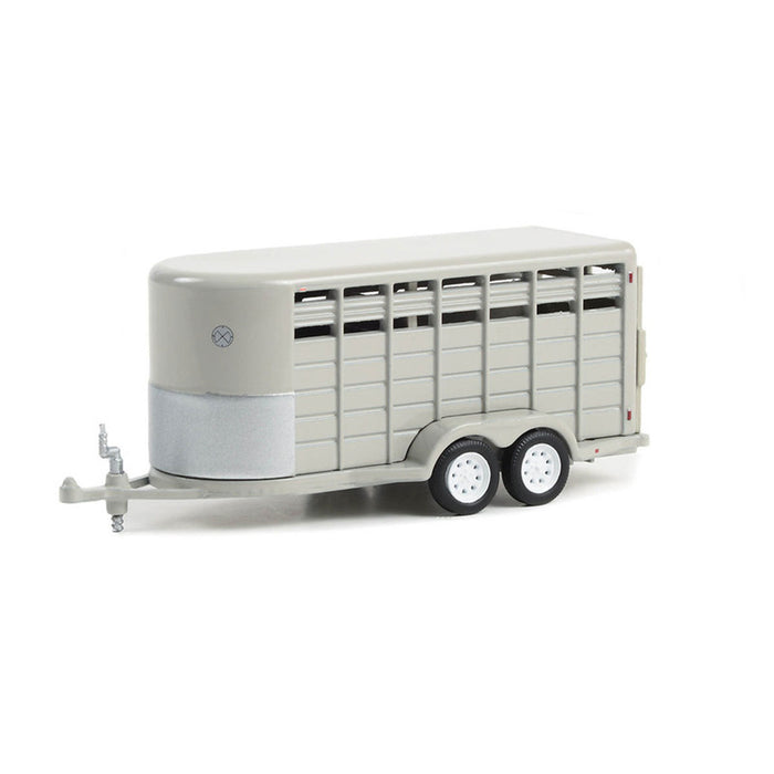 1/64 14ft Bumper Hitch Livestock Trailer, Gray, Hitch & Tow Trailers