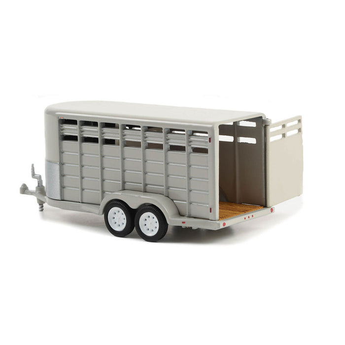 1/64 14ft Bumper Hitch Livestock Trailer, Gray, Hitch & Tow Trailers