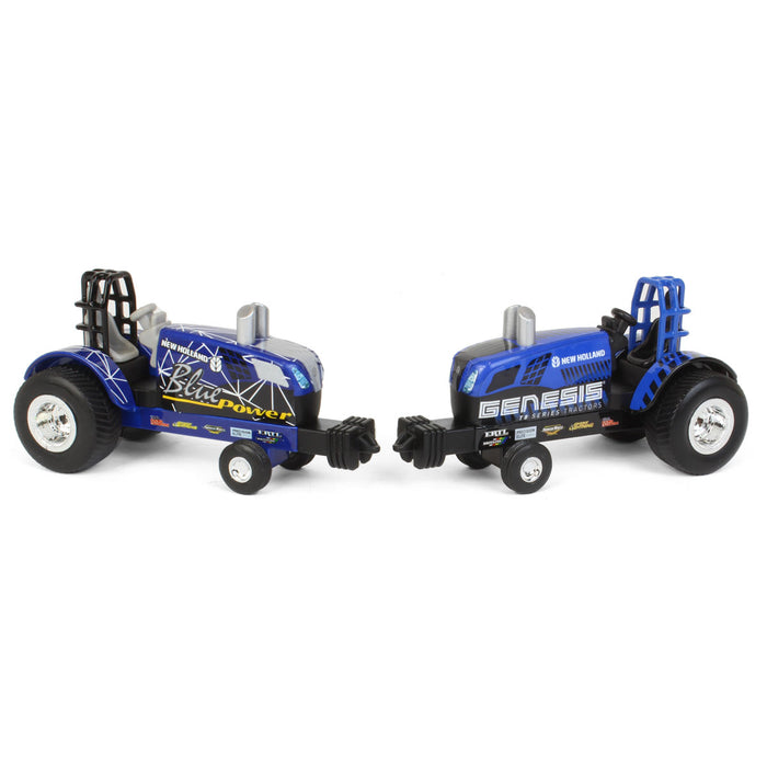 Set of 2 ~ 1/64 New Holland "Blue Power" & "Genesis" Die-cast Pulling Tractors