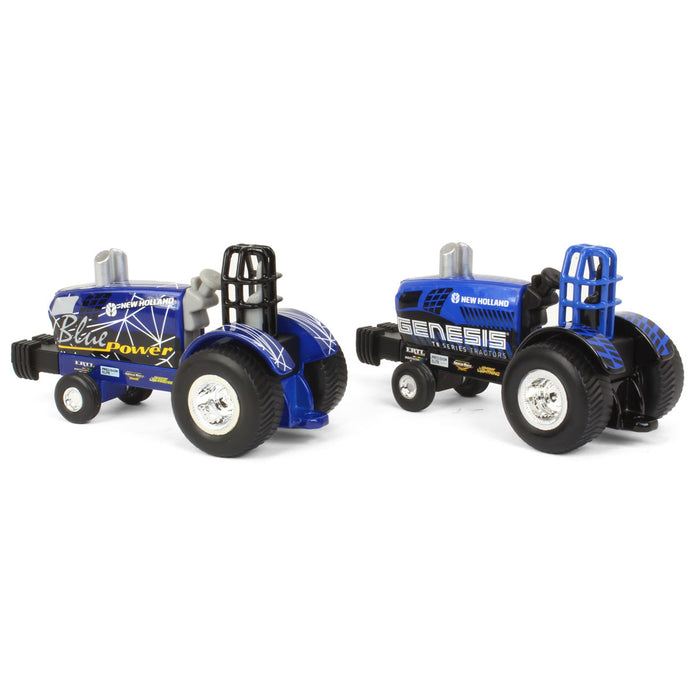 Set of 2 ~ 1/64 New Holland "Blue Power" & "Genesis" Die-cast Pulling Tractors