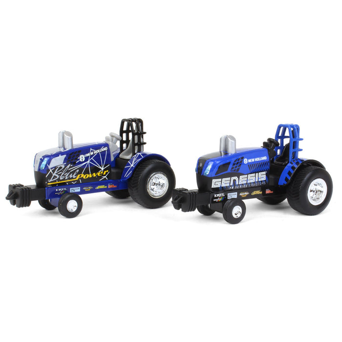 Set of 2 ~ 1/64 New Holland "Blue Power" & "Genesis" Die-cast Pulling Tractors