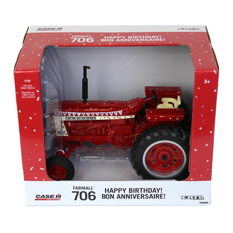 (B&D) 1/16 IH Farmall 706 Tractor with "Happy Birthday" Graphics by ERTL - Damaged Box