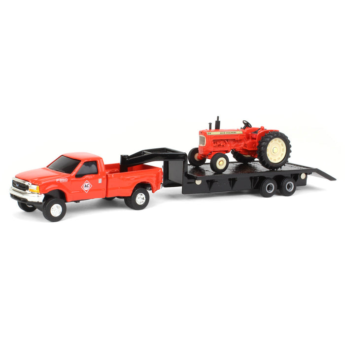 1/64 Allis Chalmers Die-cast Set w/ D19 Tractor, Ford F-350 & 5th Wheel Trailer