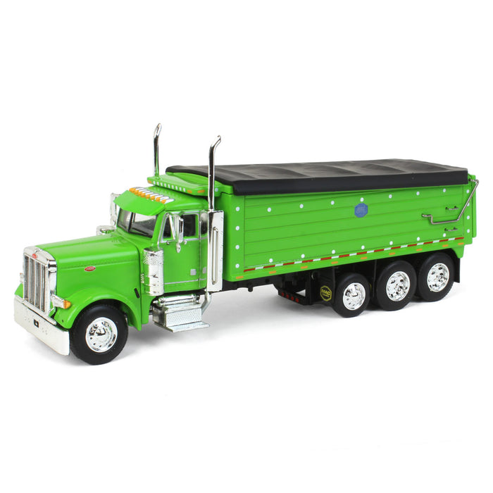 1/64 Lime Green Peterbilt 379 w/ Tri-axle MAC Dump Body, DCP by First Gear