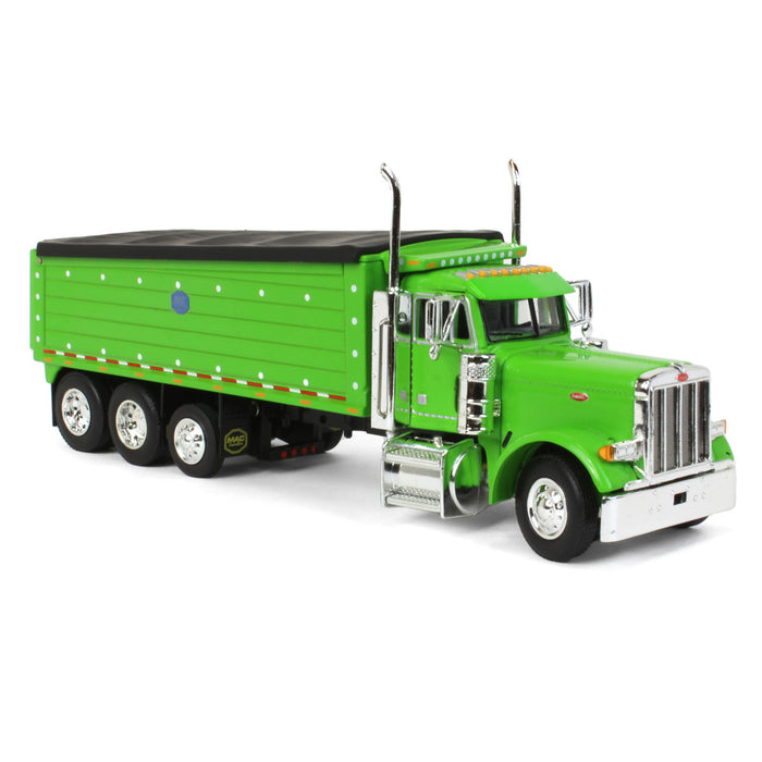 1/64 Lime Green Peterbilt 379 w/ Tri-axle MAC Dump Body, DCP by First Gear