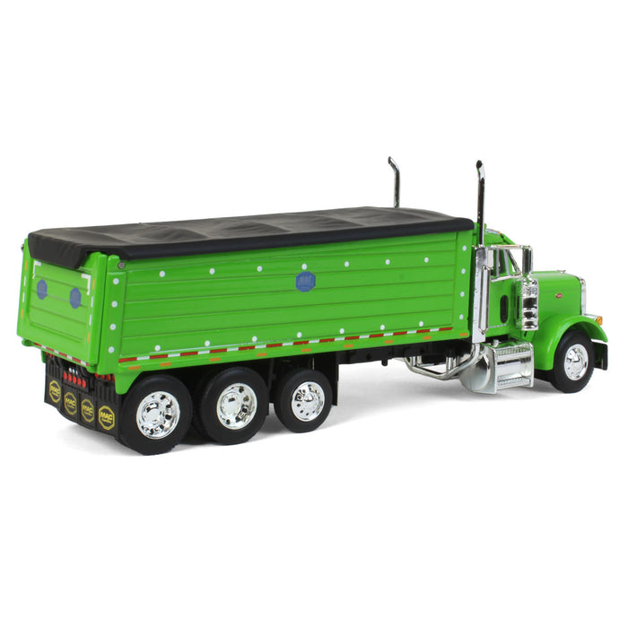 1/64 Lime Green Peterbilt 379 w/ Tri-axle MAC Dump Body, DCP by First Gear