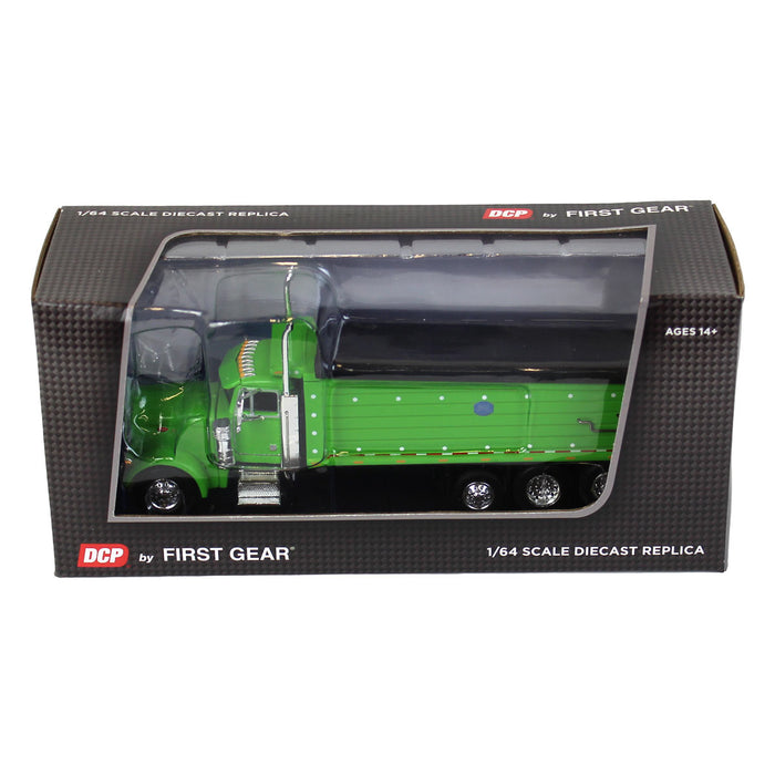 1/64 Lime Green Peterbilt 379 w/ Tri-axle MAC Dump Body, DCP by First Gear