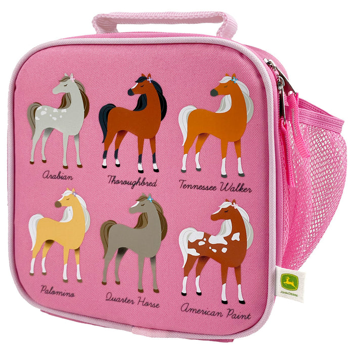 Kids Pink Carnation Horse Breeds John Deere Lunchbox