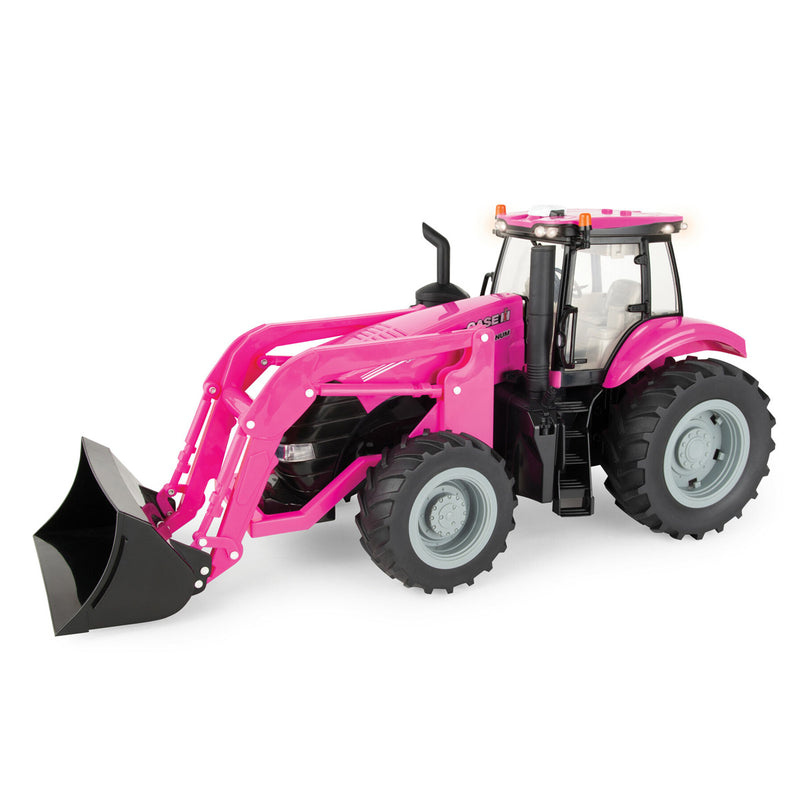 (B&D) 1/16 Big Farm Case IH Magnum PINK Tractor with Loader and Lights & Sounds - Damaged Box