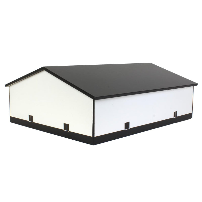 1/64 White & Black 2 Door 60ft x 80ft Wooden Tractor or Truck Shop