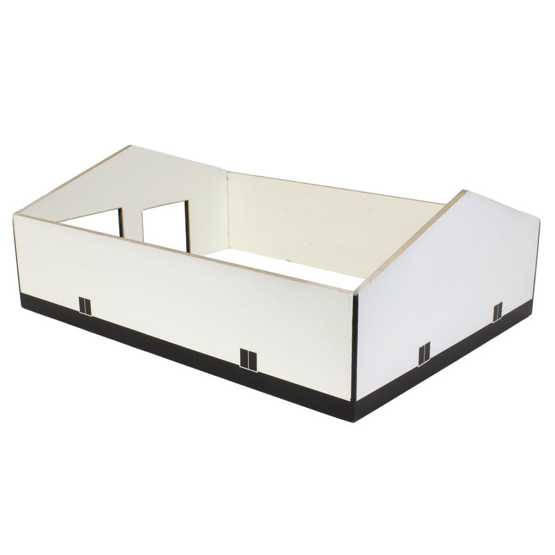 1/64 White & Black 2 Door 60ft x 80ft Wooden Tractor or Truck Shop