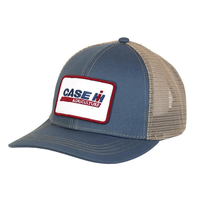 Case IH Vintage Blue Twill Trucker Cap with Ivory Mesh Back