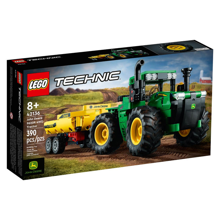 LEGO Technic John Deere 9620R 4WD Tractor with Trailer 390 Piece Building Toy Set