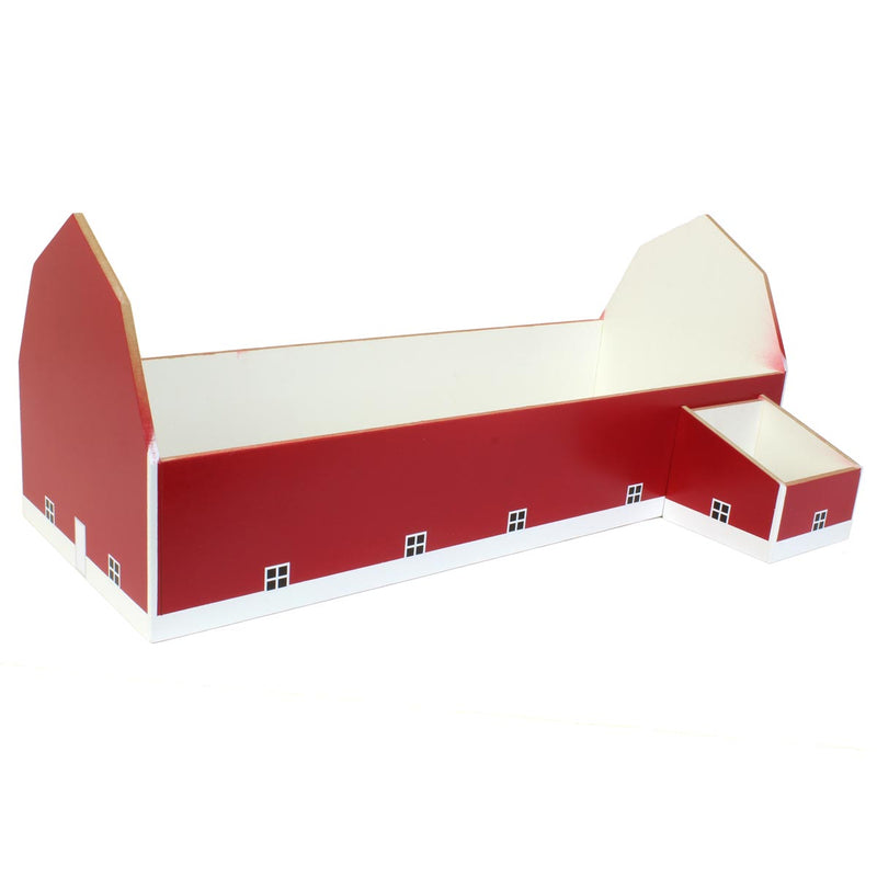 1/64 Red & White 60ft x 120ft Wooden Dairy Barn with Milk House