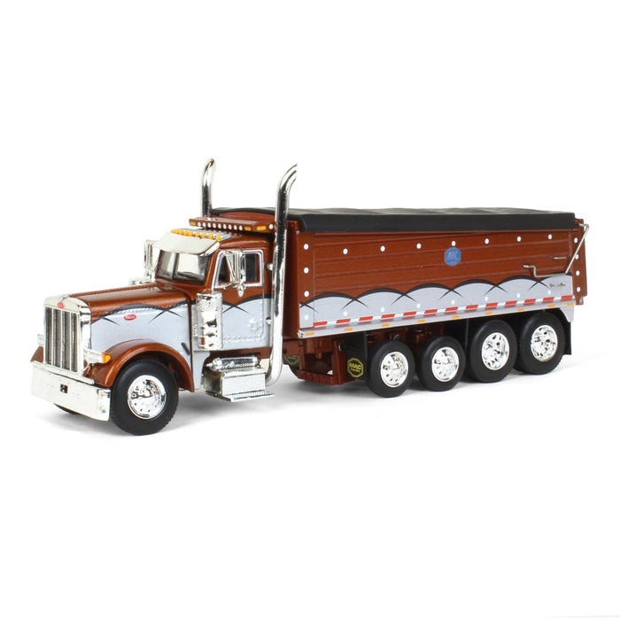 1/64 Brown & Silver Peterbilt 379 w/ Quad-Axle MAC Dump Body, DCP by First Gear