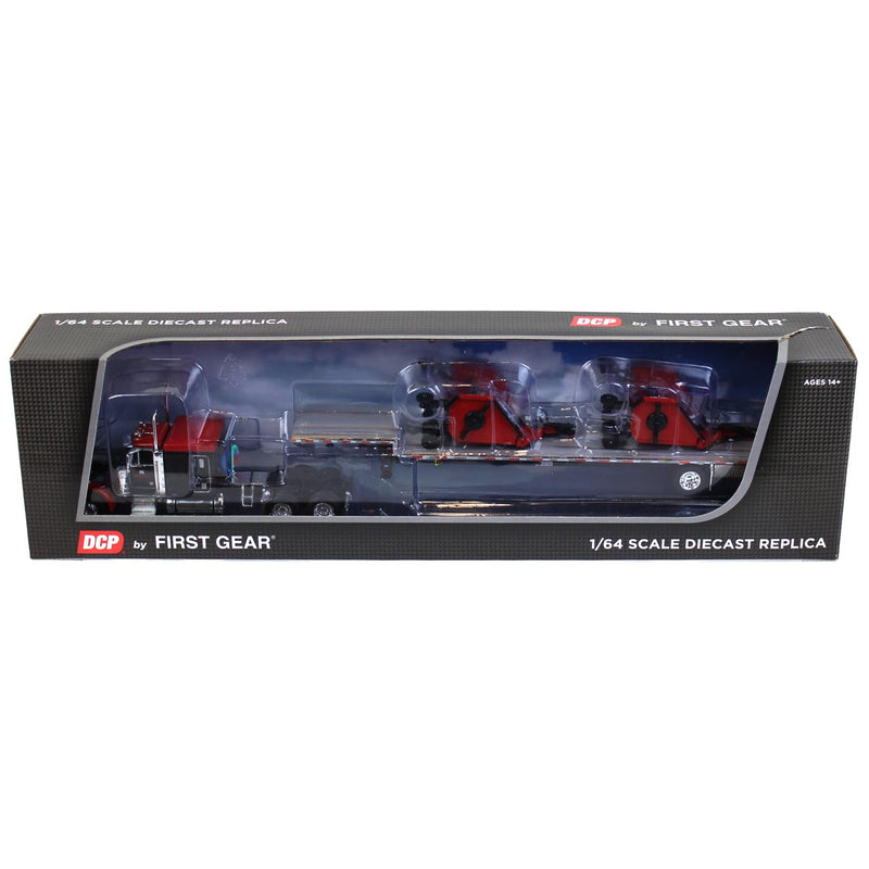 1/64 Bush Hog Peterbilt 379 Semi Truck with Transcraft Deck Trailer & 2 Bush Hog Wing Mowers, Outback Toys Exclusive, DCP by First Gear