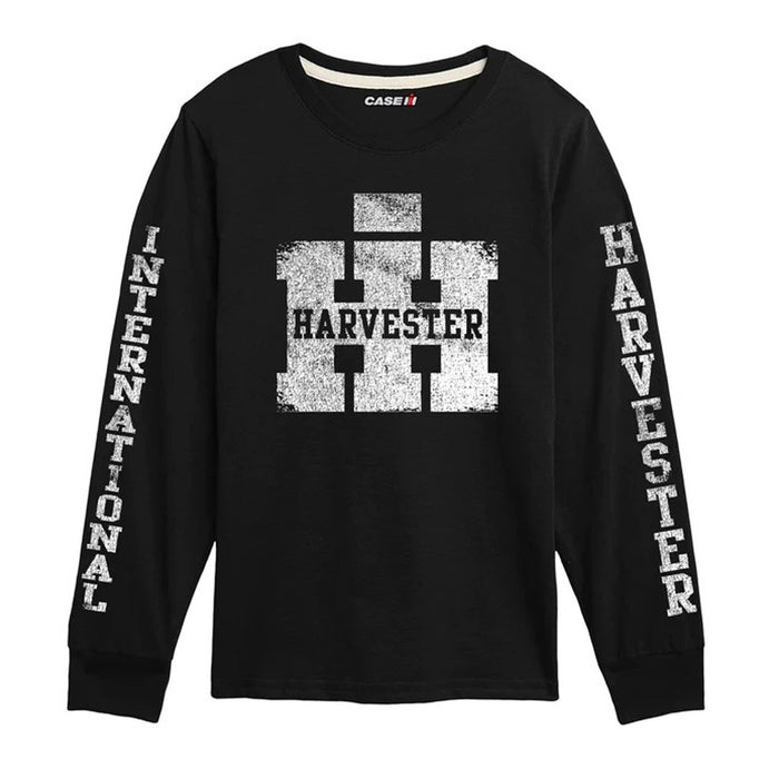 YOUTH IH Weathered Distressed Logo Black Long Sleeve Shirt